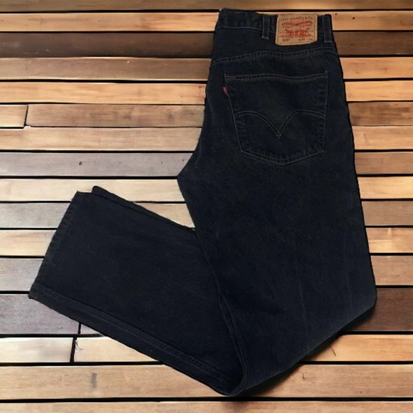 Levi Strauss & Co Black Denim 505 Regular Fit Red Tag Men's Jeans Size 38x34 VGC - Picture 1 of 10